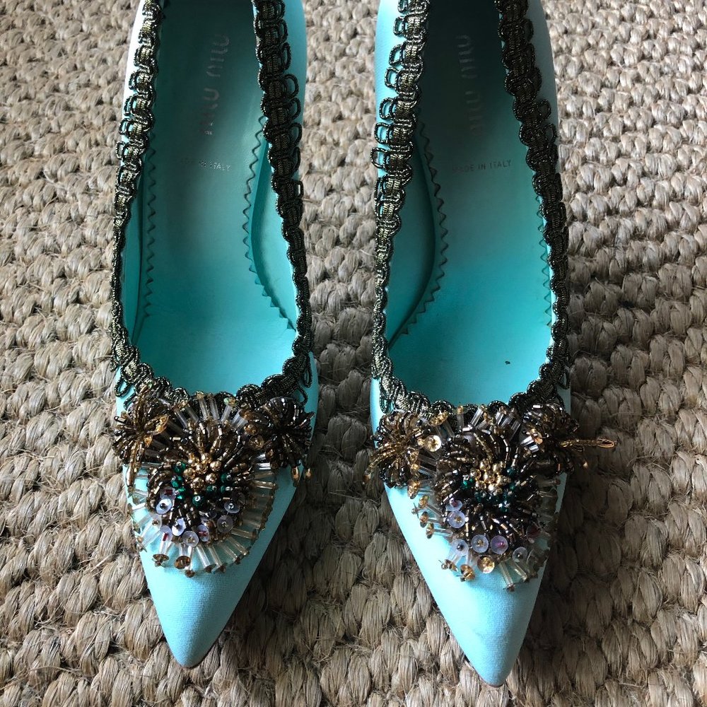 MIU MIU/PRADA EMBELLISHED STILETTOS